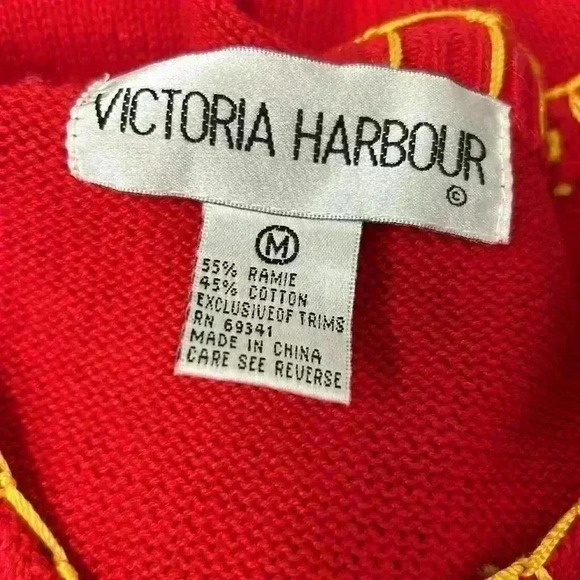 Victoria Harbor size medred, ugly Christmas sweater cardigan beaded bejeweled - Picture 7 of 7